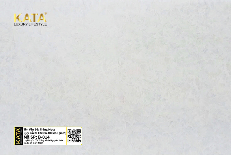 Tấm ốp PVC vân đá Basic Trắng Moca B-014