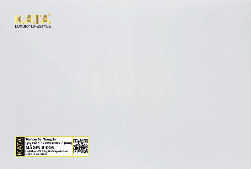 Tấm ốp PVC vân đá Basic Trắng sứ B-016