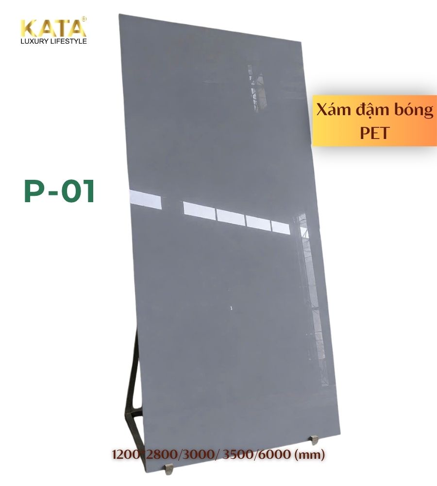 Tấm ốp than tre trơn bóng pet P-01