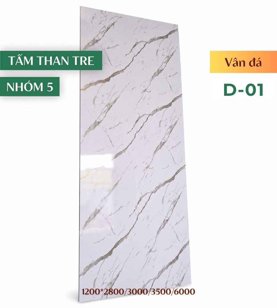 Tấm ốp than tre vân đá D-01
