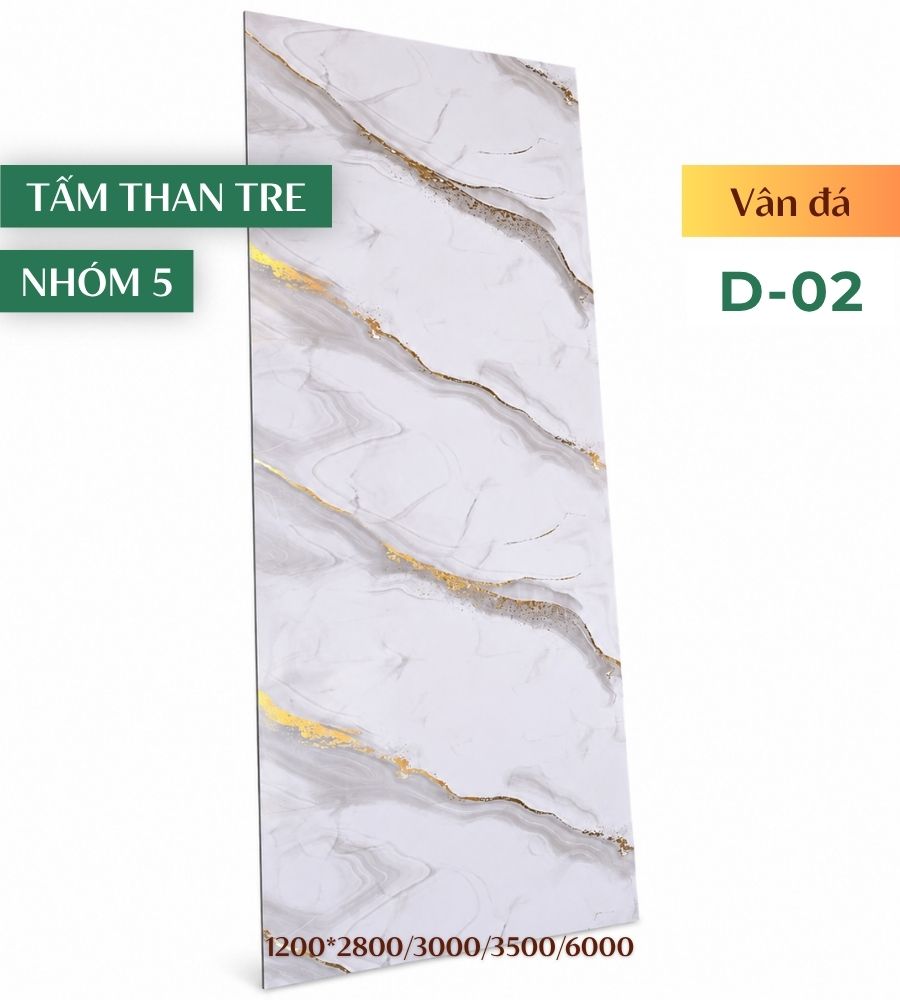 Tấm ốp than tre vân đá D-02