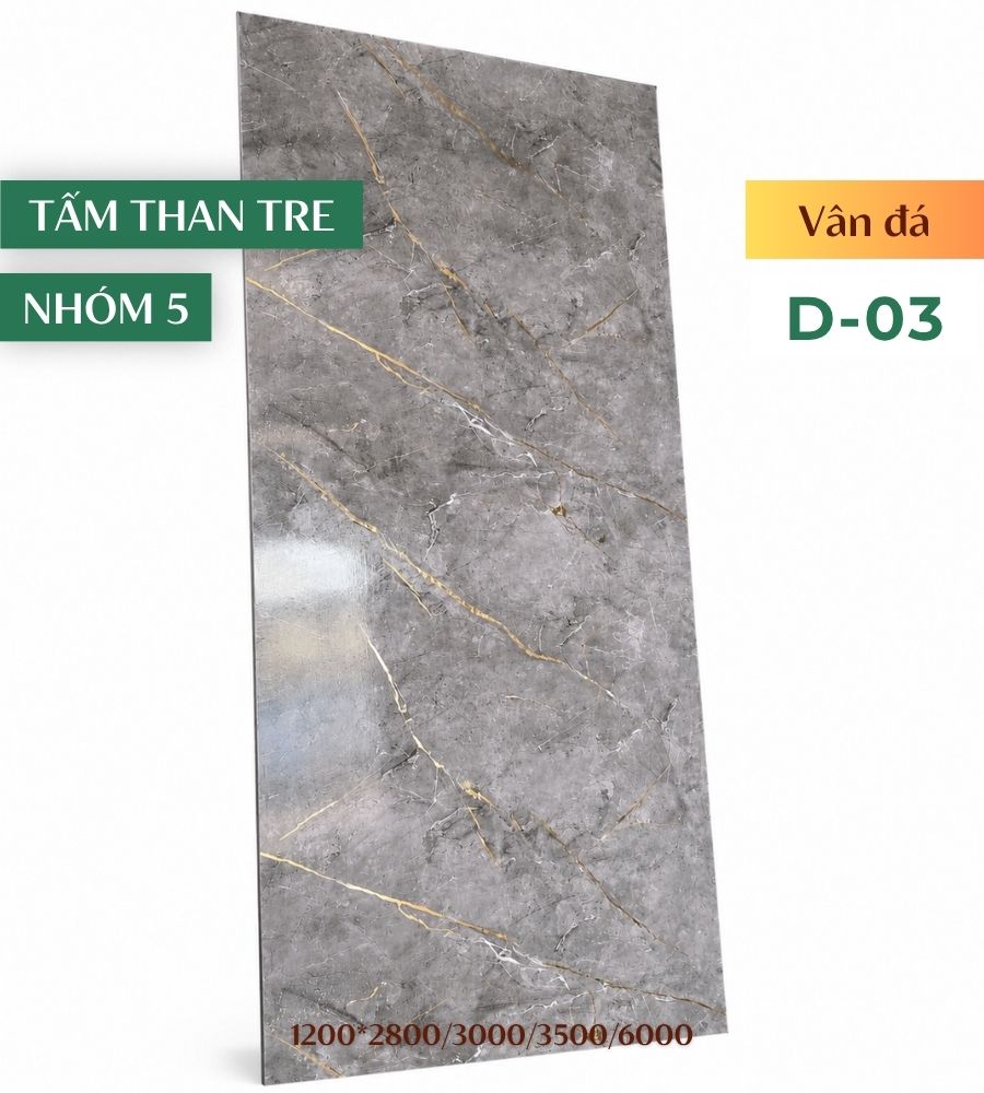 Tấm ốp than tre vân đá D-03