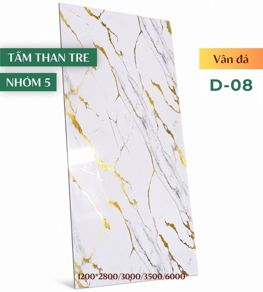 Tấm ốp than tre vân đá D-08