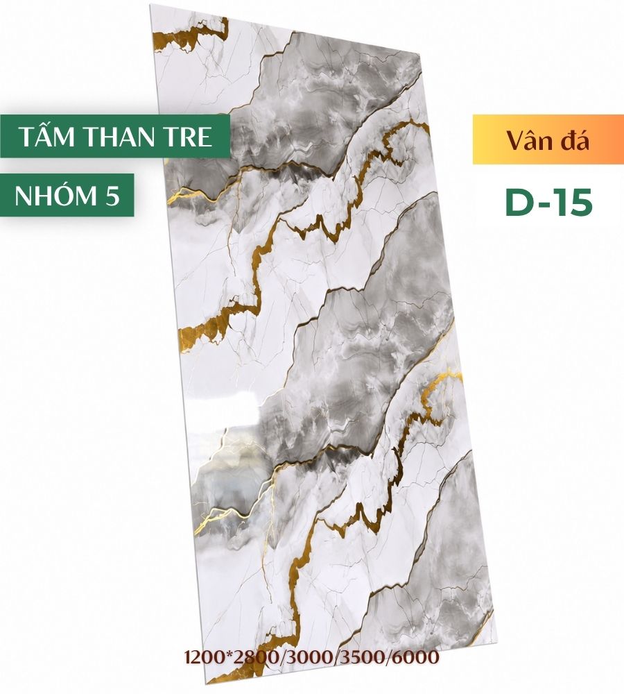 Tấm ốp than tre vân đá D-15