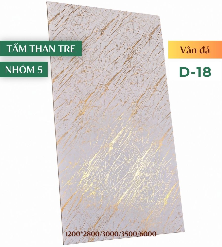 Tấm ốp than tre vân đá D-18