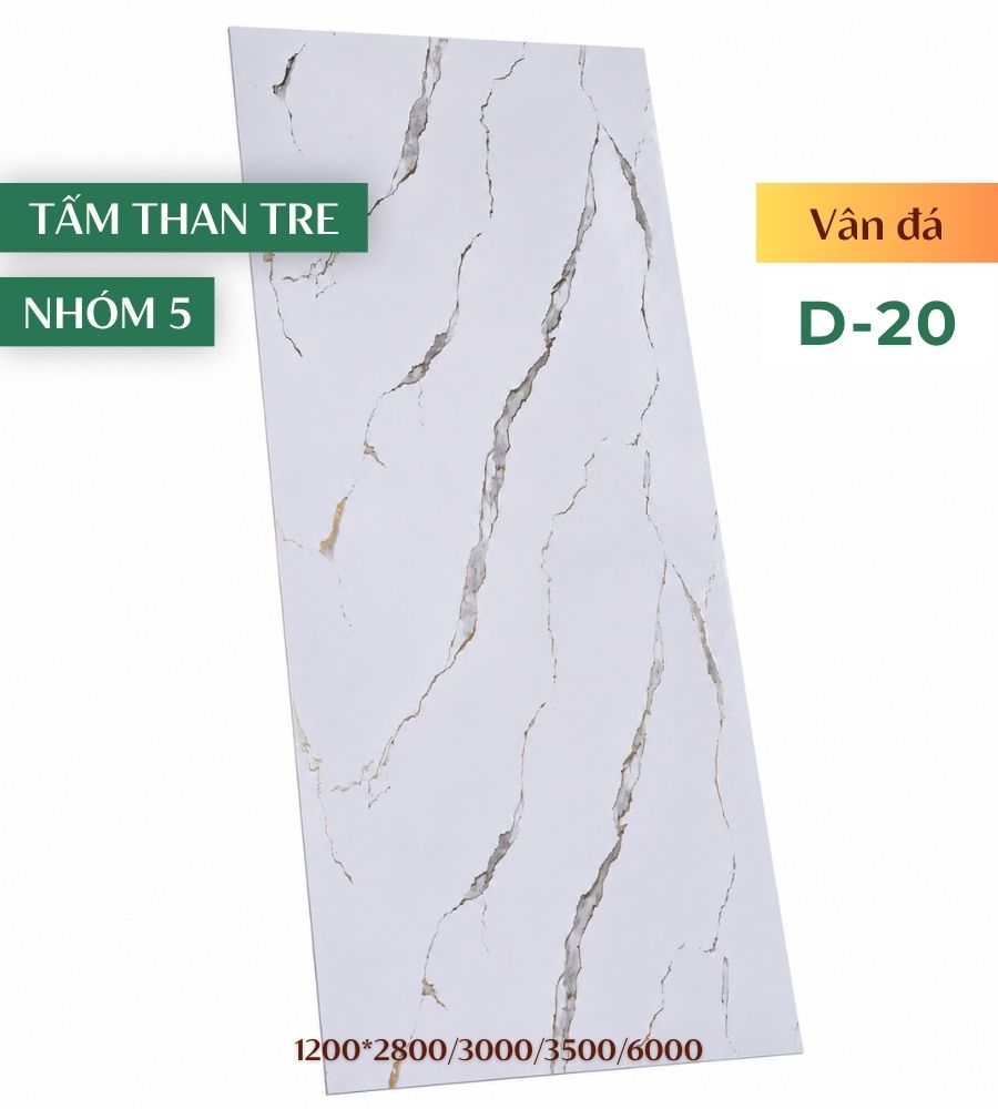 Tấm ốp than tre vân đá D-20