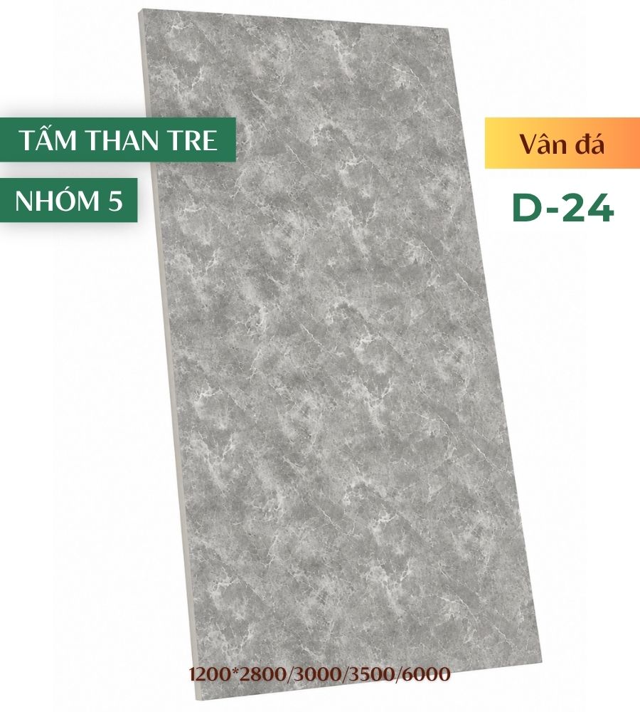 Tấm ốp than tre vân đá D-24