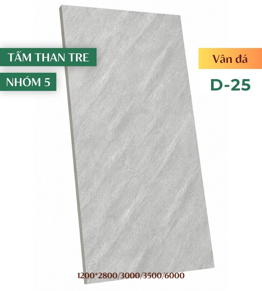 Tấm ốp than tre vân đá D-25