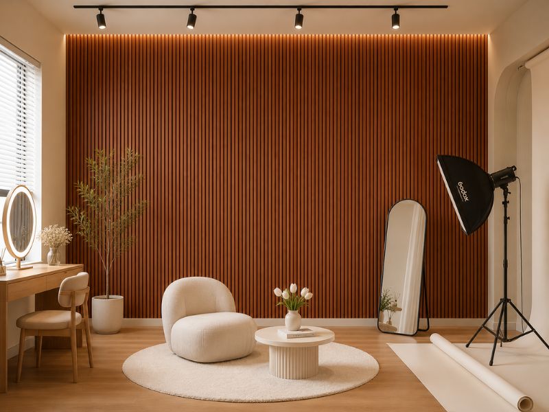 Tấm ốp lam 3 sóng thấp K-02 tại studio