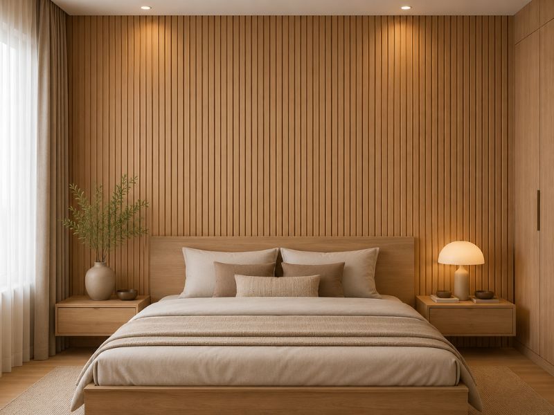 Tấm ốp lam 3 sóng thấp K-06 tại phòng ngủ