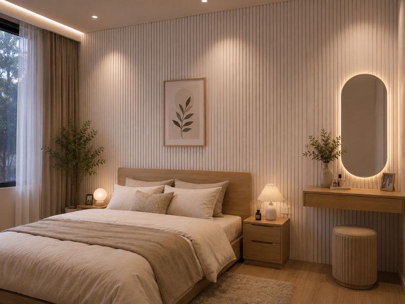 Tấm ốp lam 3 sóng thấp K-11 tại phòng ngủ