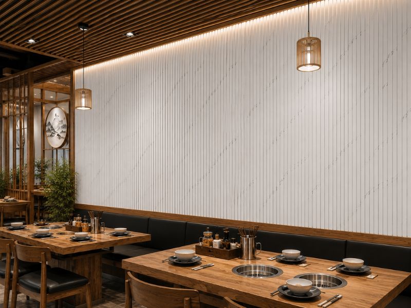 Tấm ốp lam 3 sóng thấp K-13 tại nhà hàng