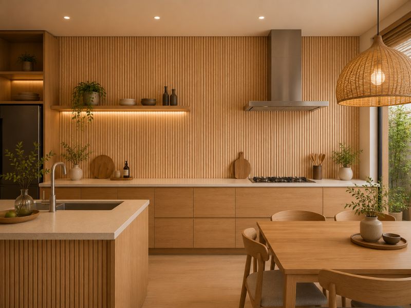 Tấm ốp lam 3 sóng thấp K-16 tại nhà bếp