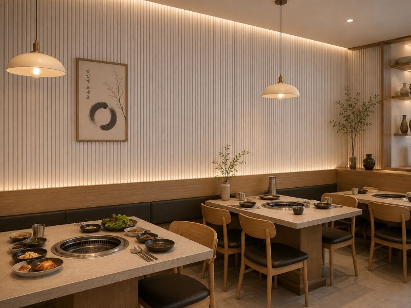 Tấm ốp lam 3 sóng thấp K-18 tại nhà hàng