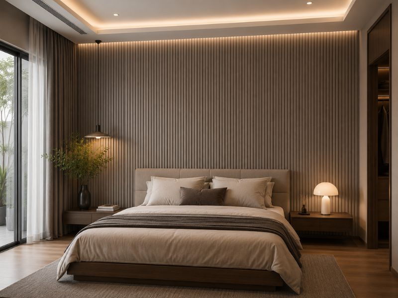 Tấm ốp lam 3 sóng thấp K-22 tại phòng ngủ