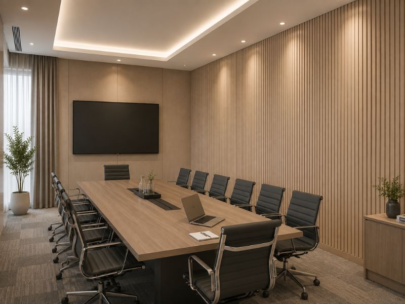 Tấm ốp lam 3 sóng thấp K-23 tại phòng họp