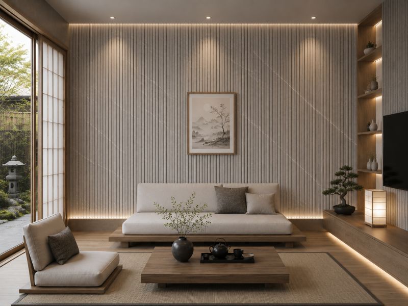 Tấm ốp lam 3 sóng thấp K-27 tại phòng khách