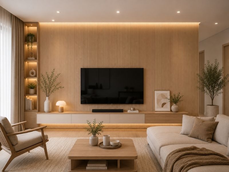 Tấm ốp lam 3 sóng thấp K-51 tại phòng khách