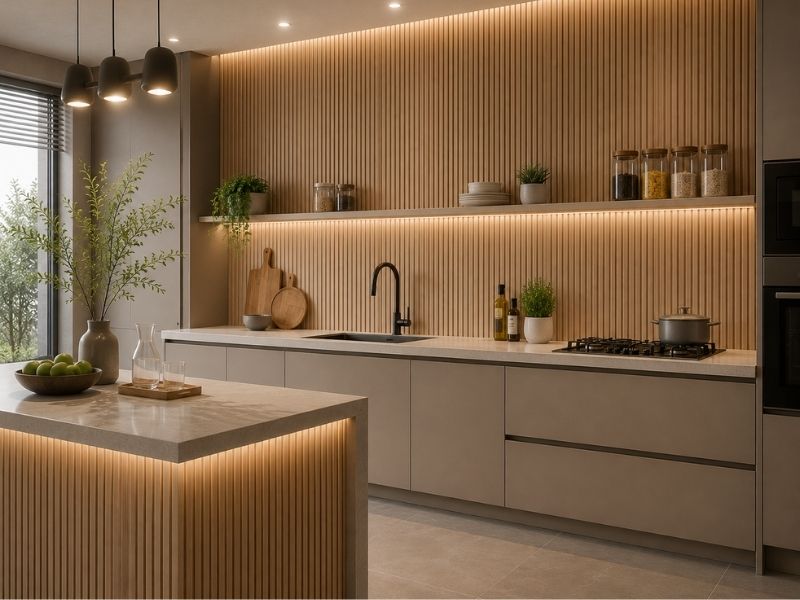 Tấm ốp lam 3 sóng thấp K-51 tại phòng bếp