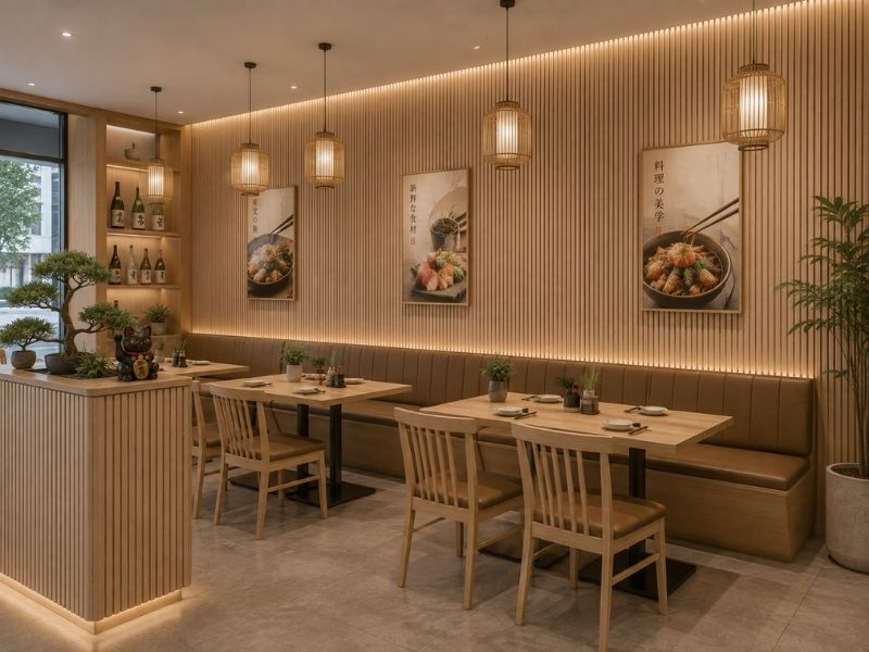 Tấm ốp lam 3 sóng thấp K-52 tại quán Hàn