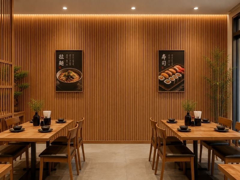 Tấm ốp lam 3 sóng thấp K-53 tại quán Hàn