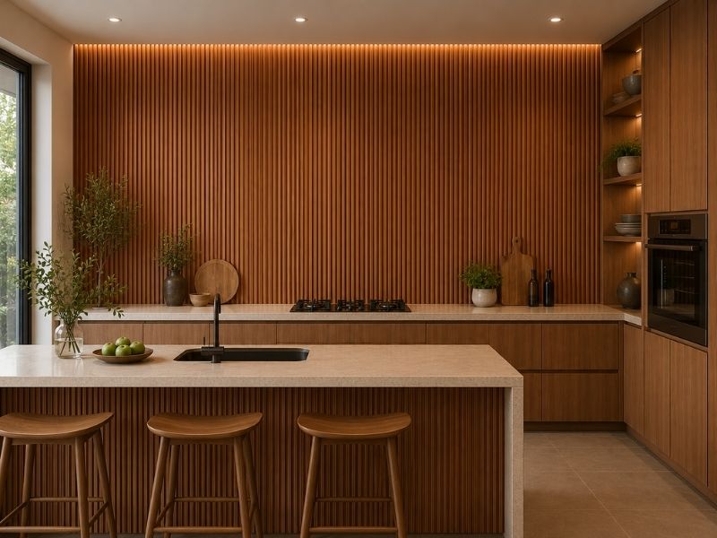 Tấm ốp lam 3 sóng thấp K-53 tại phòng bếp