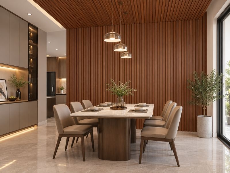 Tấm ốp lam 4 sóng cao K-02 tại phòng bếp