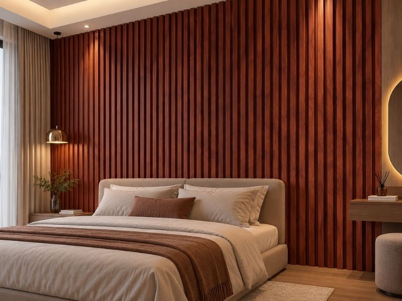 Tấm ốp lam 4 sóng cao K-03 tại phòng ngủ