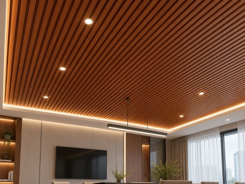 Tấm ốp lam 4 sóng cao K-05 tại trần nhà