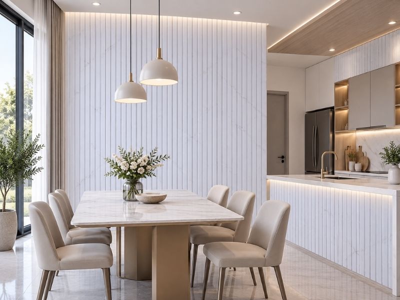 Tấm ốp lam 4 sóng cao K-13 tại phòng bếp