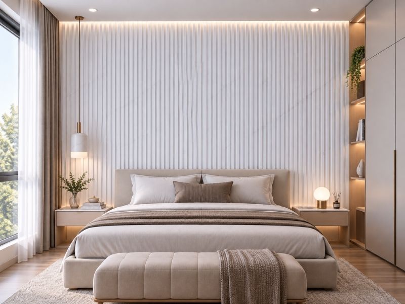 Tấm ốp lam 4 sóng cao K-13 tại phòng ngủ