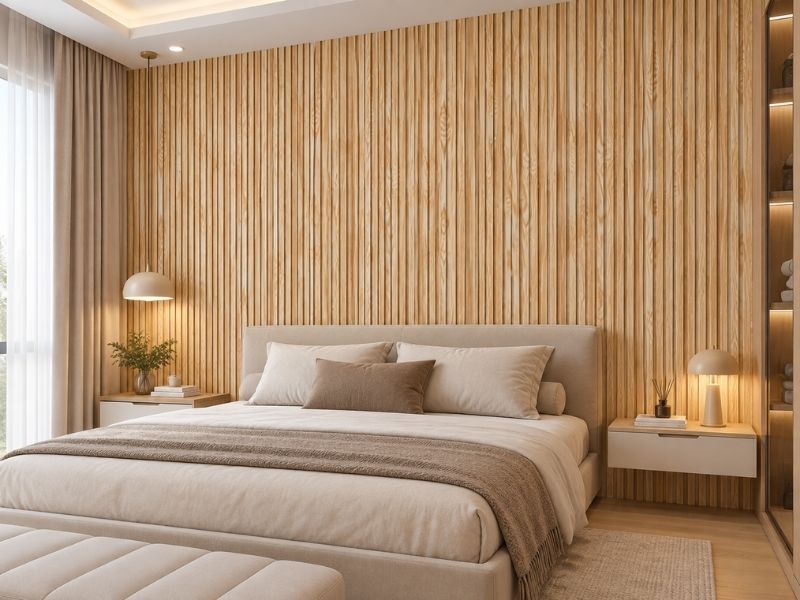 Tấm ốp lam 4 sóng cao K-16 tại phòng ngủ