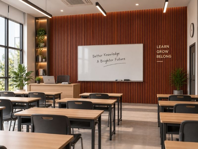 Tấm ốp lam 4 sóng cao K-19 tại phòng học
