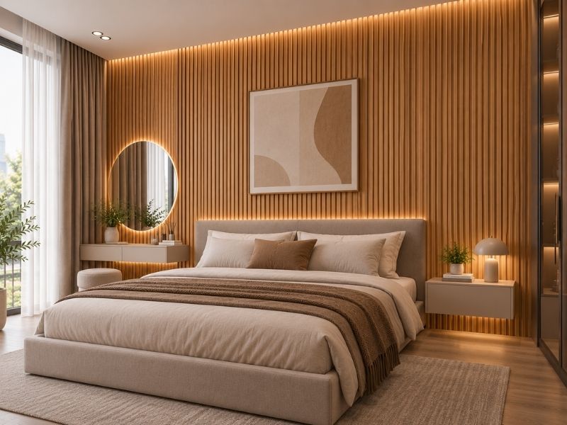 Tấm ốp lam 4 sóng cao K-33 tại phòng ngủ