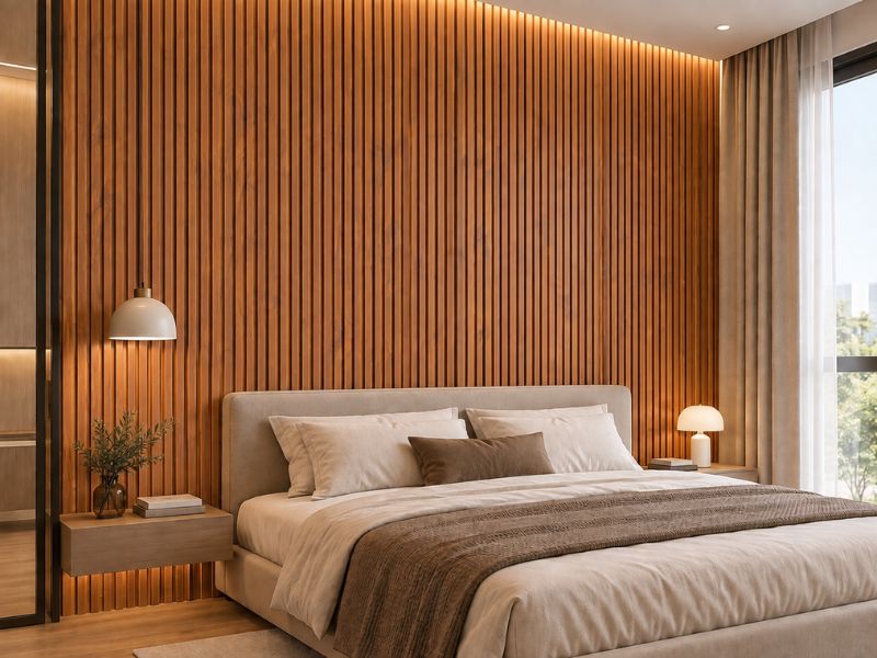 Tấm ốp lam 4 sóng cao K-34 tại phòng ngủ