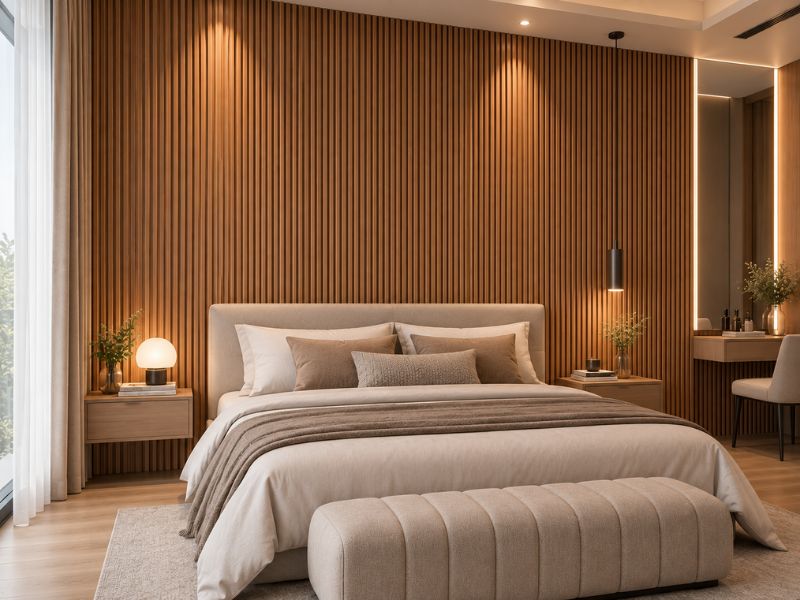 Tấm ốp lam 4 sóng cao K-35 tại phòng ngủ