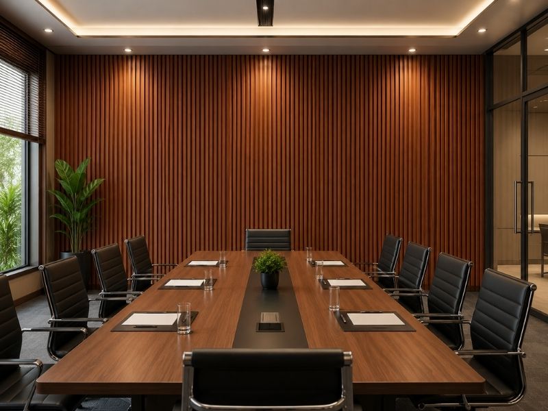 Tấm ốp lam 4 sóng thấp K-02 tại phòng họp