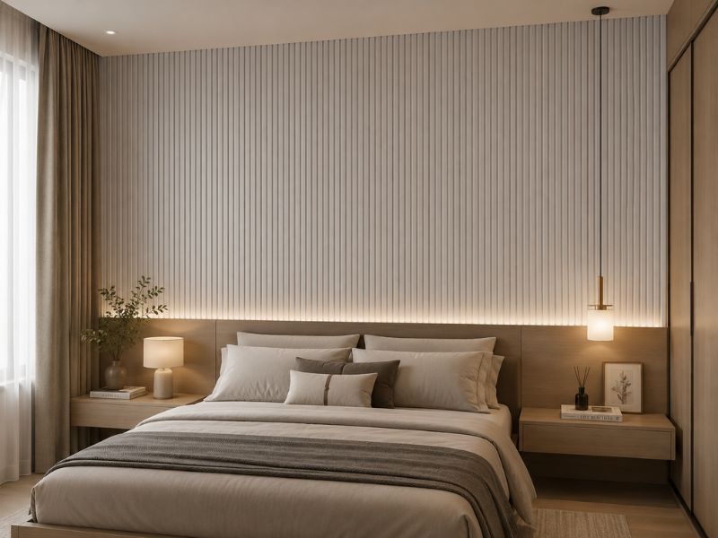 Tấm ốp lam 4 sóng thấp K-11 tại phòng ngủ