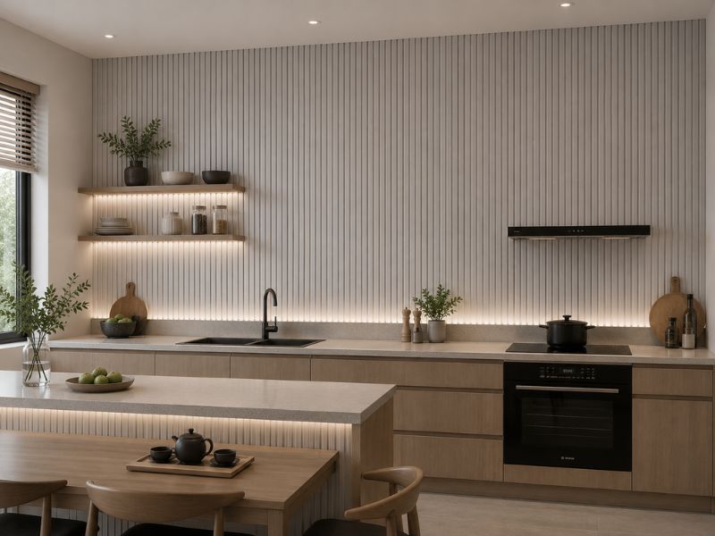 Tấm ốp lam 4 sóng thấp K-11 tại phòng bếp
