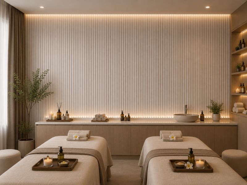 Tấm ốp lam 4 sóng thấp K-11 tại spa