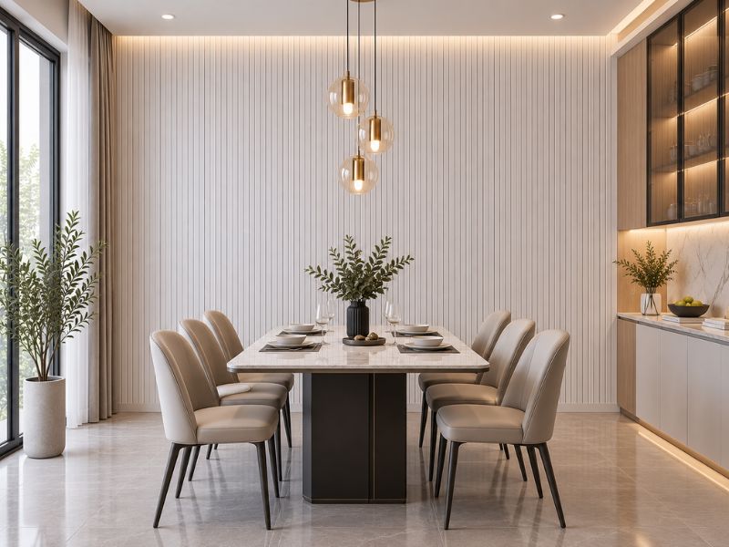 Tấm ốp lam 4 sóng thấp K-18 tại phòng ăn