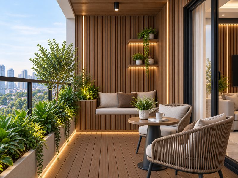 Tấm ốp lam 4 sóng thấp K-20 tại balcony