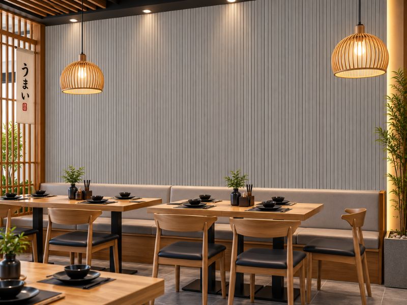 Tấm ốp lam 4 sóng thấp K-22 tại quán ăn