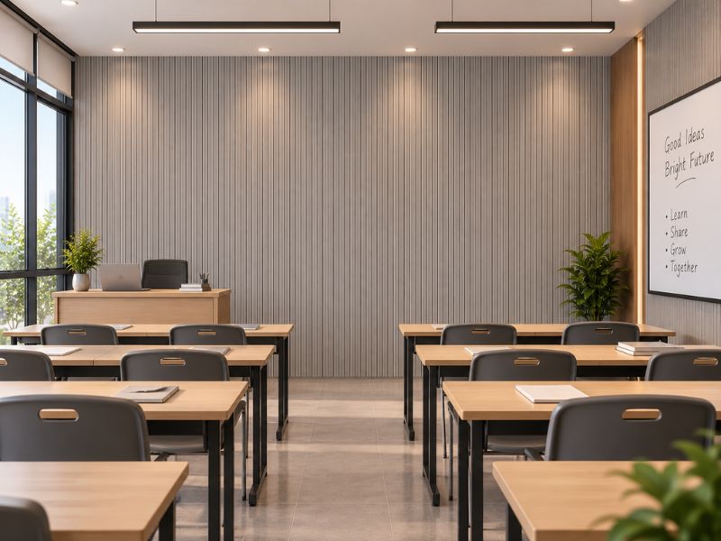 Tấm ốp lam 4 sóng thấp K-22 tại phòng học