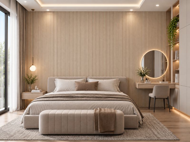 Tấm ốp lam 4 sóng thấp K-23 tại phòng ngủ