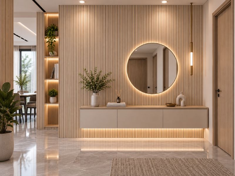 Tấm ốp lam 4 sóng thấp K-23 tại sảnh nhà