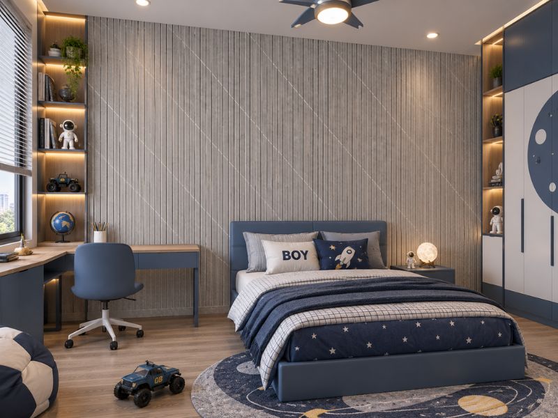 Tấm ốp lam 4 sóng thấp K-27 tại phòng ngủ