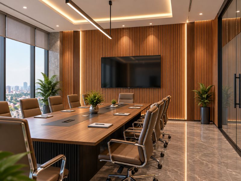 Tấm ốp lam 4 sóng thấp K-34 tại phòng họp