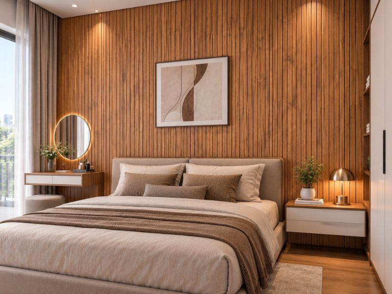 Tấm ốp lam 4 sóng thấp K-53 tại phòng ngủ