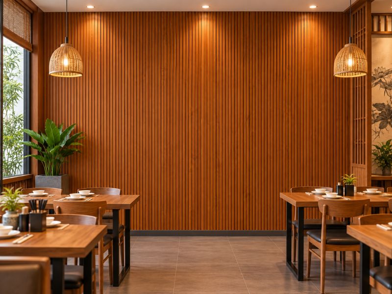 Tấm ốp lam 5 sóng thấp K-05 tại nhà hàng